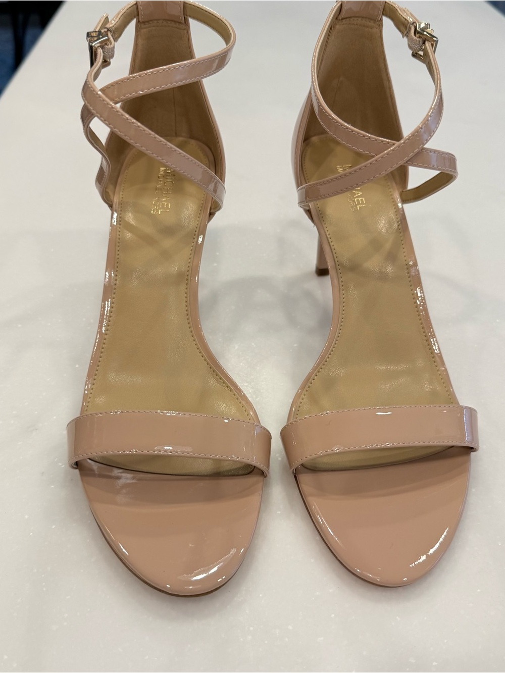 Michael Michael Kors Ava Mid Sandal Light Blush / Nude Sz 9.5 M New In Box - Picture 3 of 13